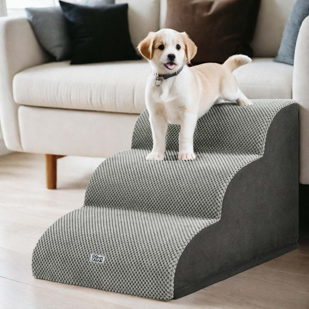 i.Pet Dog Ramp Steps Foam 3 Tier Pet Stairs For Bed Sofa Car Portable Indoor - view 7