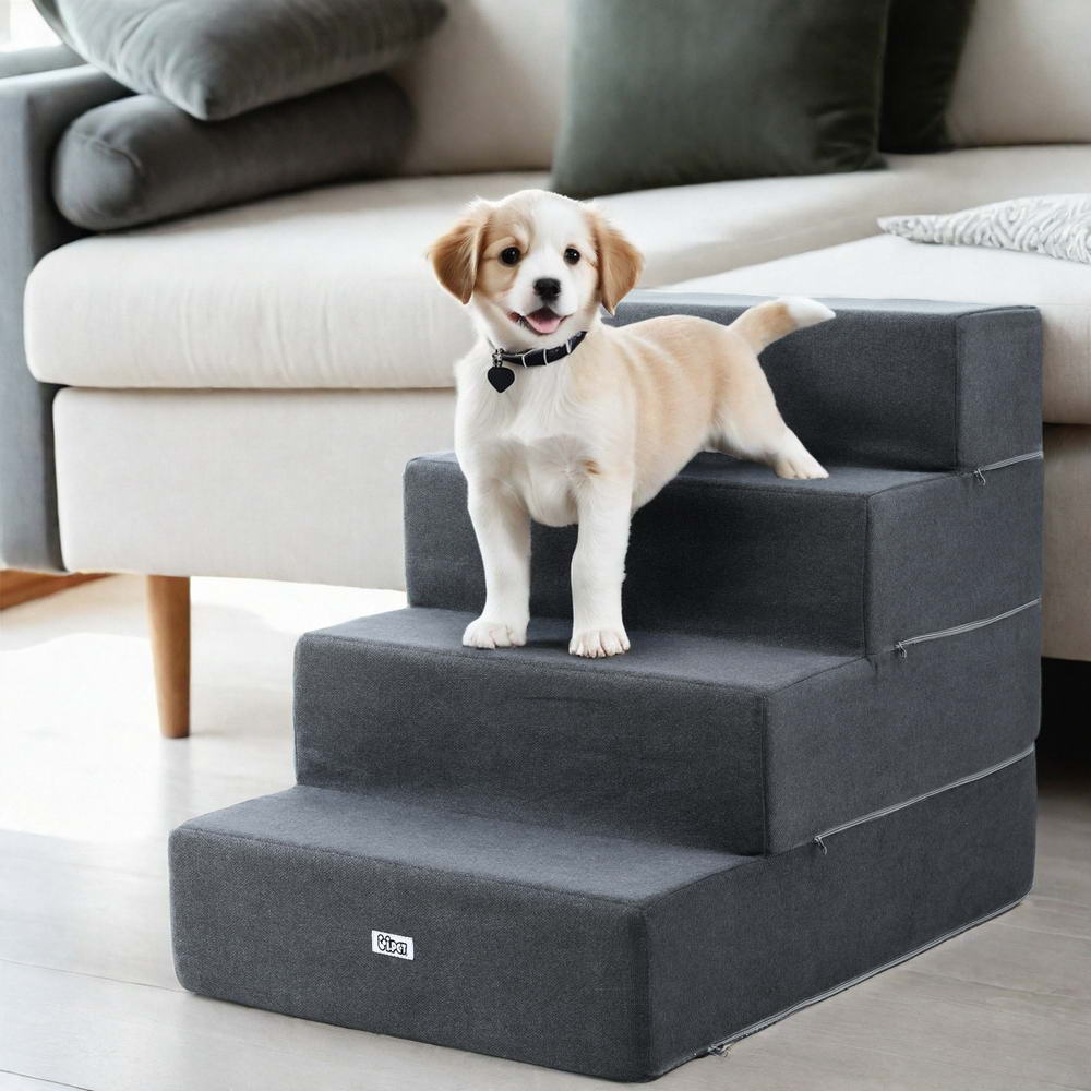 i.Pet Dog Ramp Foam Dog Cover Stairs Portable Cat Ladder For Sofa Bed 4 Steps - view 7