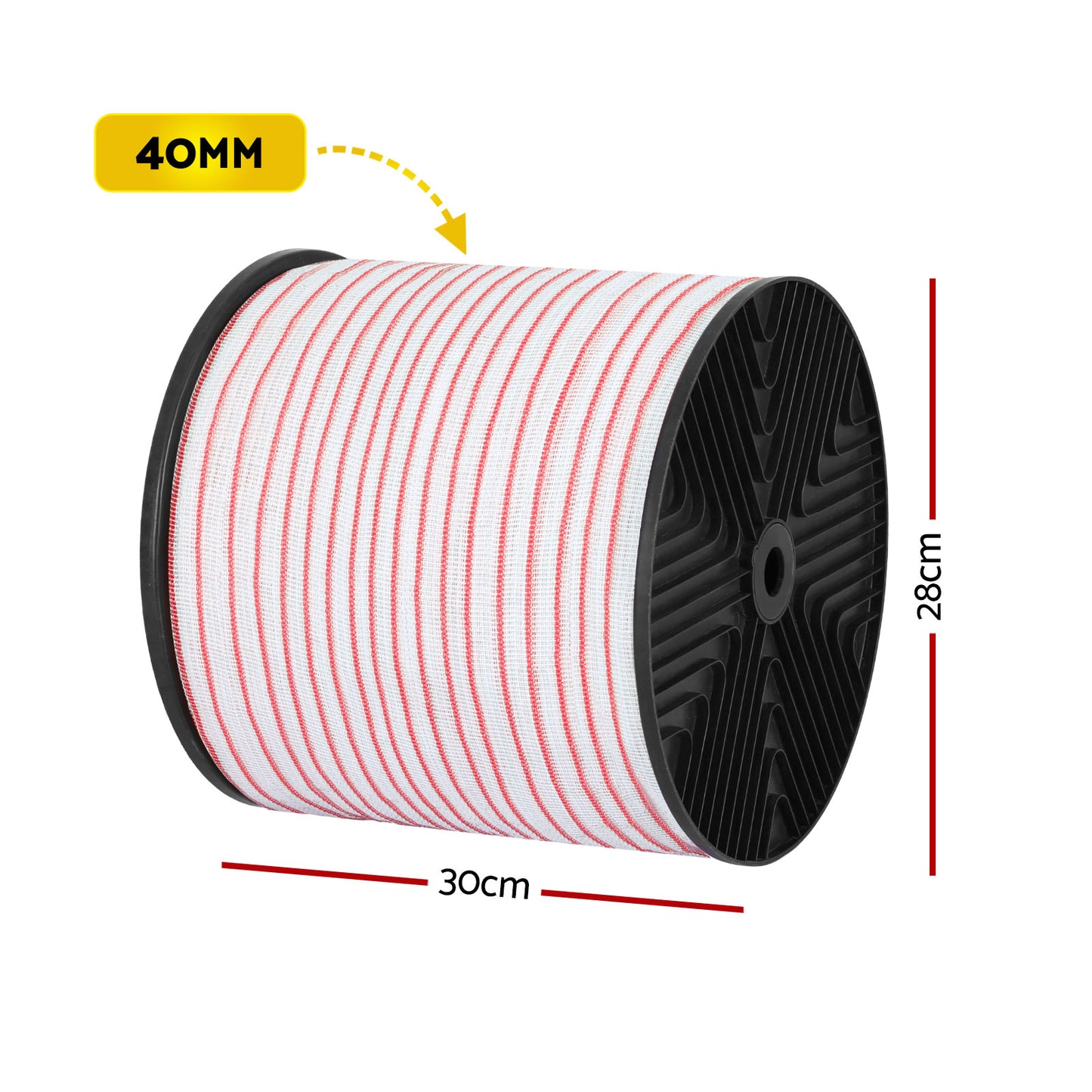 Giantz Electric Fence Tape Polytape 400M Electric Fence Wire Red White - view 7