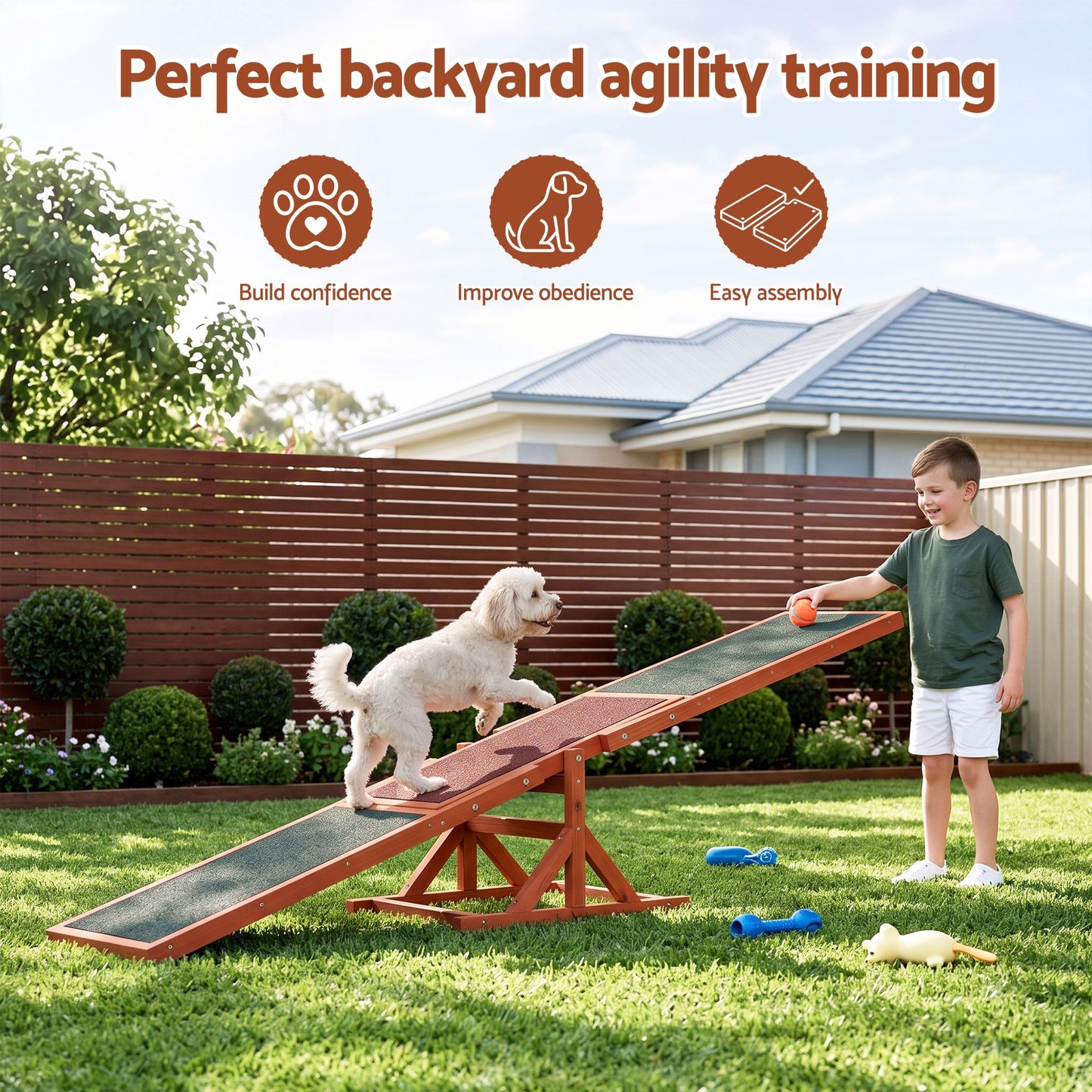 i.Pet Dog Agility Equipment Pet Seesaw Obedience Training Puppy Obstacle Outdoor Play 180cm - view 8