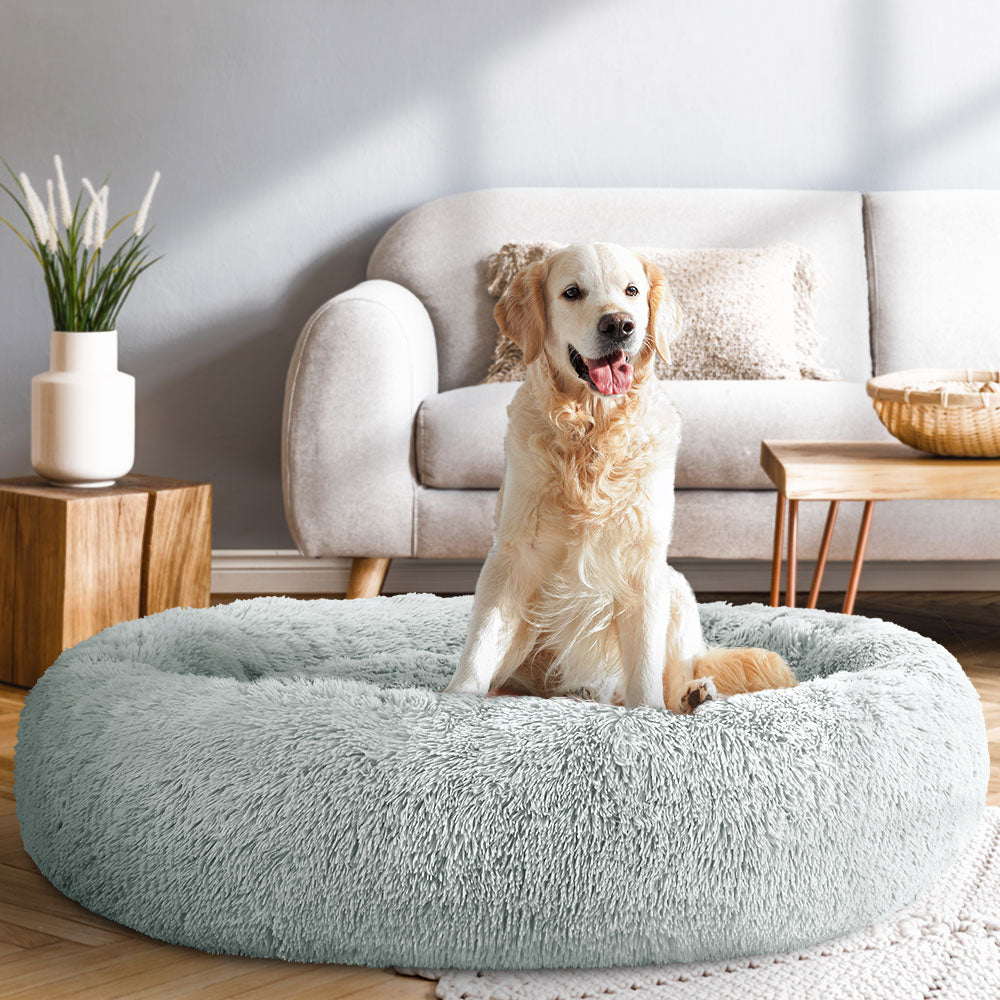 i.Pet Pet Bed Dog Cat 110cm Calming Extra Large Soft Plush Light Grey - view 7
