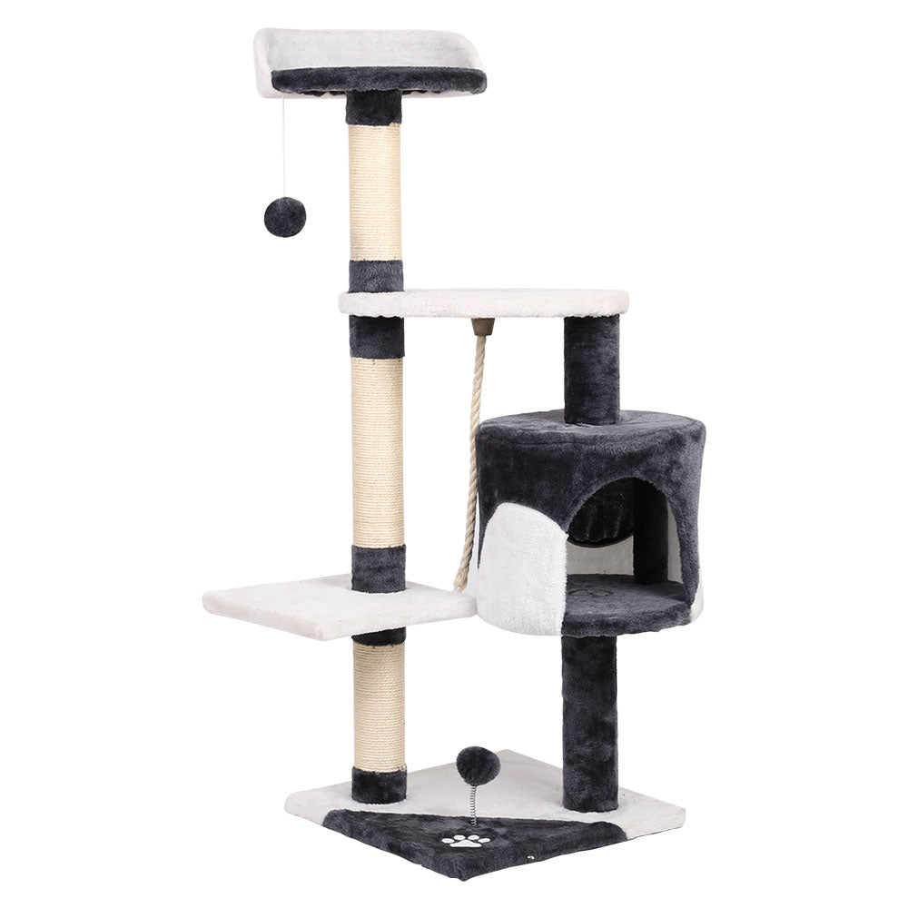 i.Pet Cat Tree 112cm Tower Scratching Post Scratcher Wood Condo House Furniture - view 8