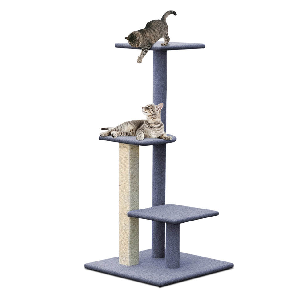 i.Pet Cat Tree 124cm Scratching Post Tower Scratcher Trees Wood Condo Board - view 8