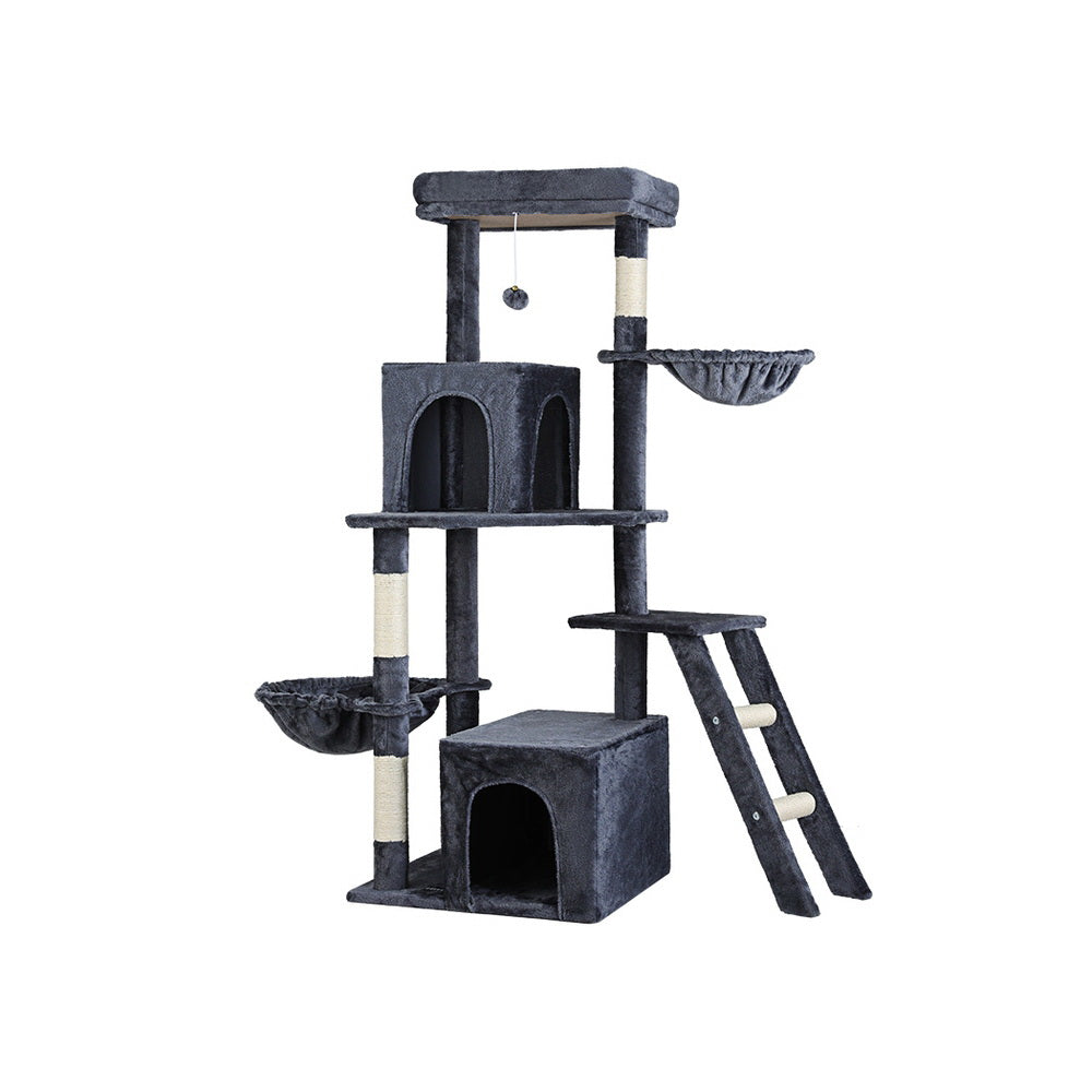 i.Pet Cat Tree Tower Scratching Post Scratcher 138cm Trees Condo House Grey - view 7