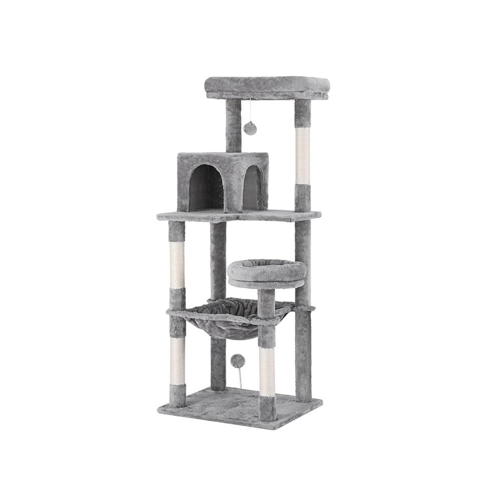 i.Pet Cat Tree Tower Scratching Post Scratcher 143cm Condo House Trees Grey - view 7