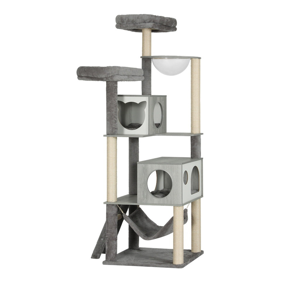 i.Pet Cat Tree 178cm Tower Scratching Post Scratcher Wood Bed Condo House Wooden Ladder - view 7