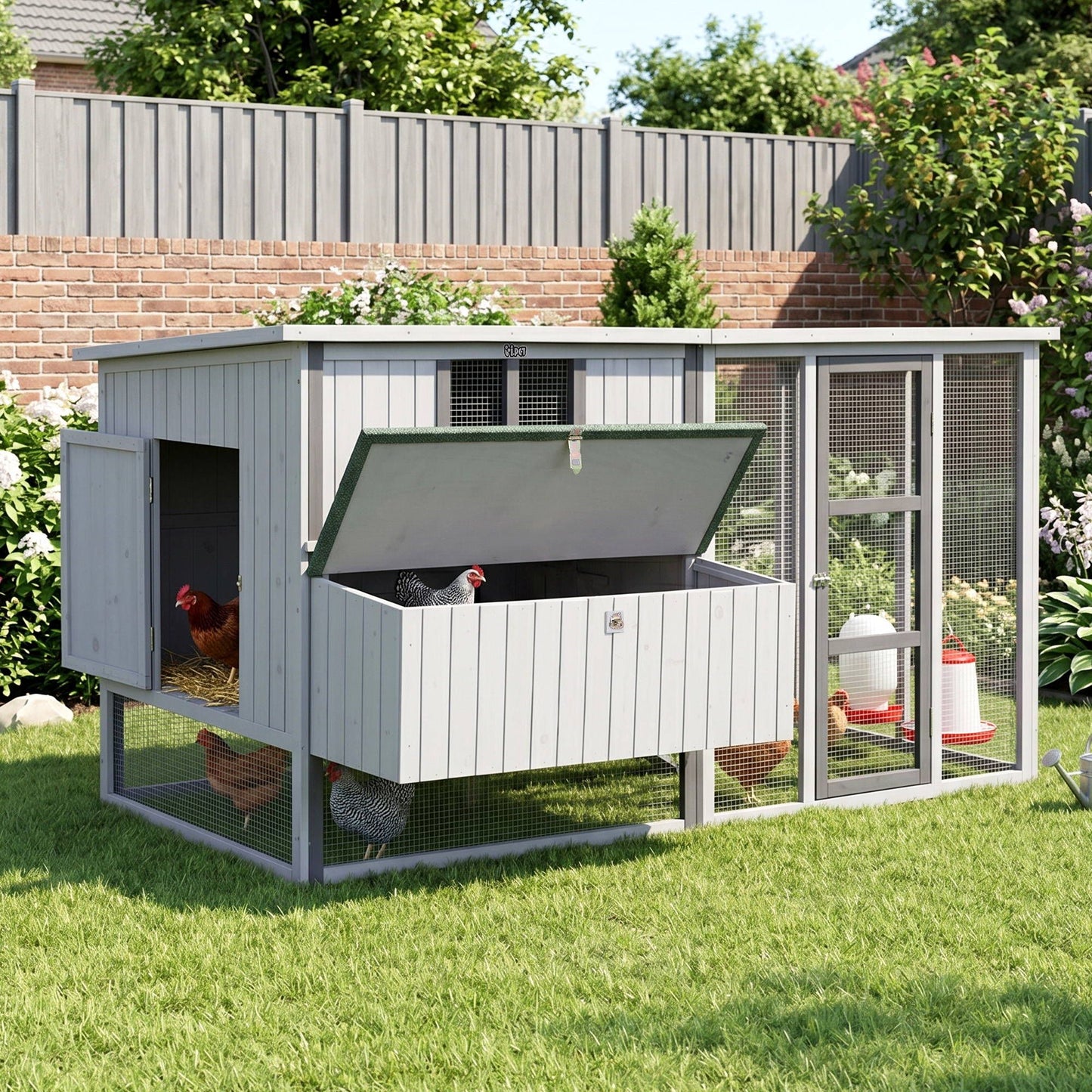 i.Pet Chicken Coop 219cm Rabbit Hutch Poultry Cage Outdoor Enclosure Wood - view 9