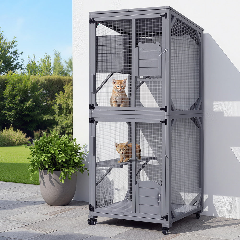 i.Pet Cat House Wooden 180cm Rabbit Hutch Pet Condo Small Dog Enclosure Cage - view 7