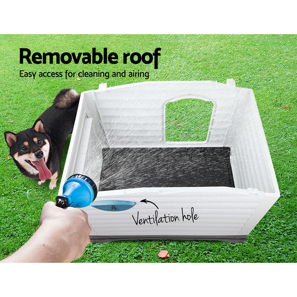 i.Pet Dog Kennel House Extra Large Outdoor Plastic Puppy Pet Cabin Shelter XL Blue - view 6