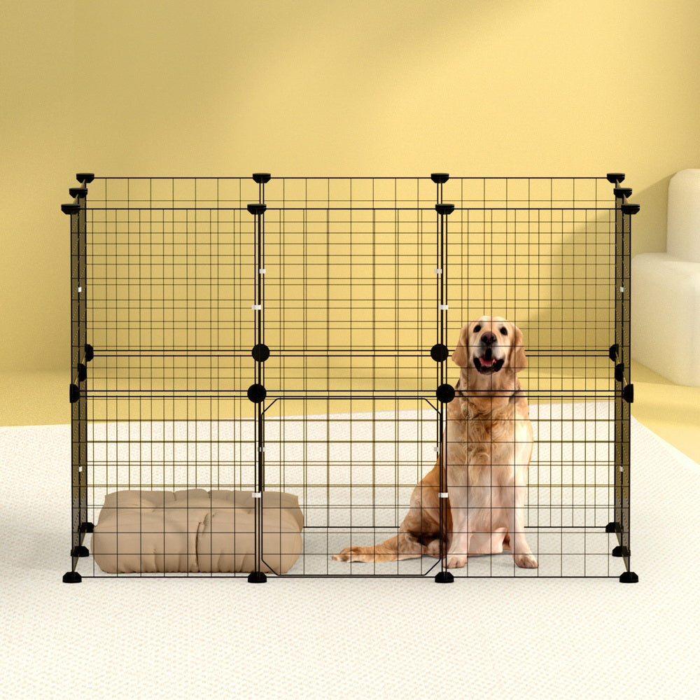 i.Pet Pet Dog Playpen Enclosure Cage 20 Panel Puppy Fence Play Pen Foldable Metal - view 7