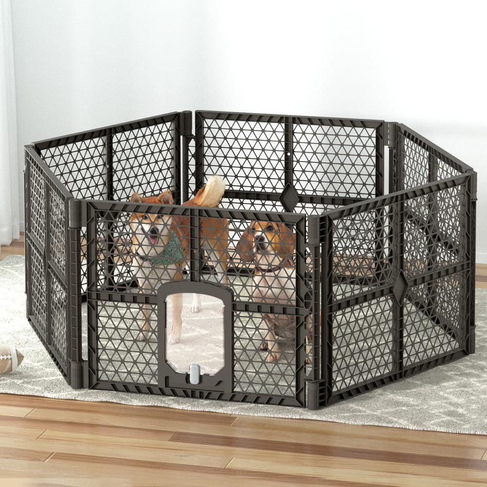i.Pet Dog Playpen Enclosure 6 Panel Pet Fence Plastic Play Pen - view 8