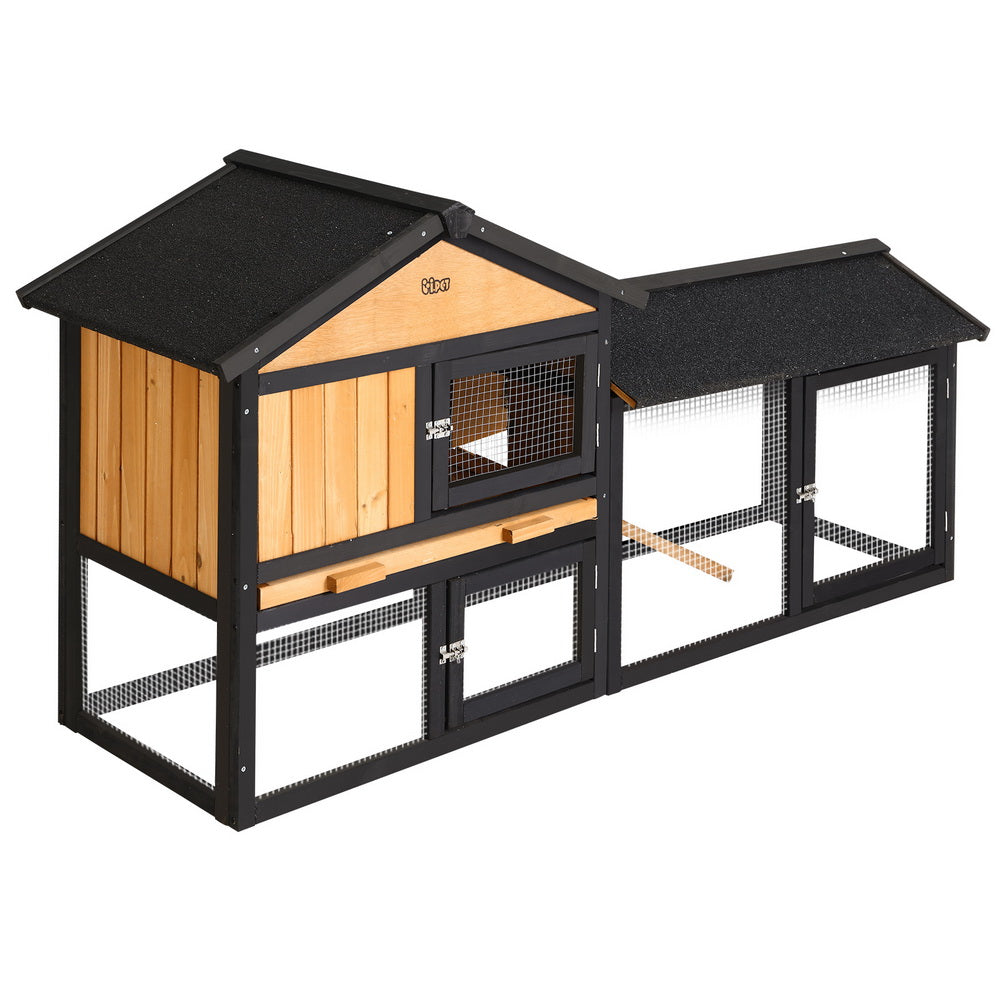 i.Pet Chicken Coop Rabbit Hutch 165cm x 43cm x 86cm Chicken Coop Large Run House Cage Wooden Outdoor - view 7