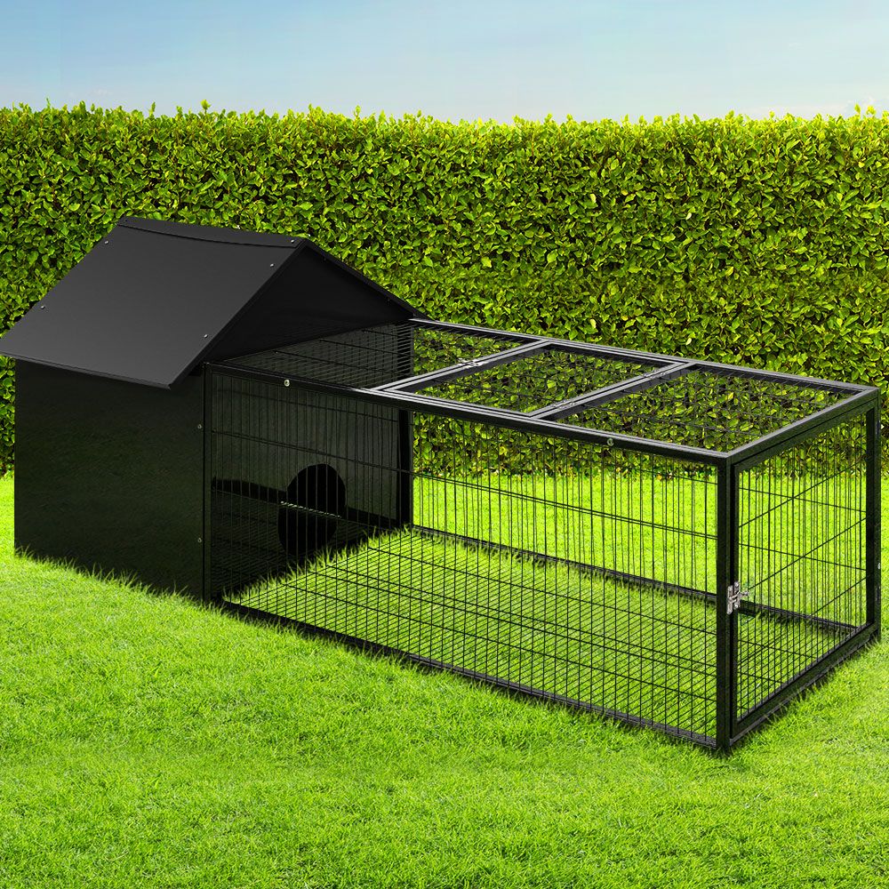 i.Pet Rabbit Cage Hutch 162x60cm Enclosure Metal - view 7