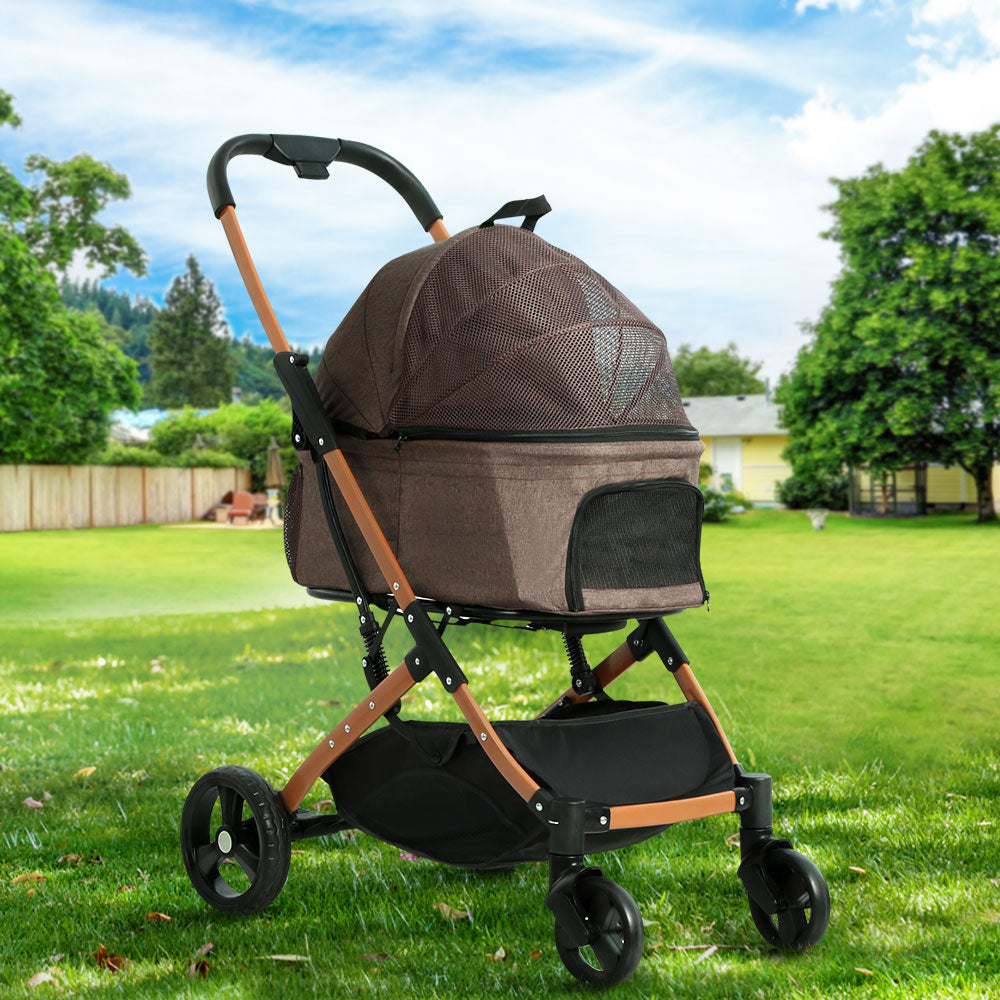 i.Pet Pet Stroller Dog Pram Large Cat Carrier Travel Foldable 4 Wheels Pushchair Double - view 8