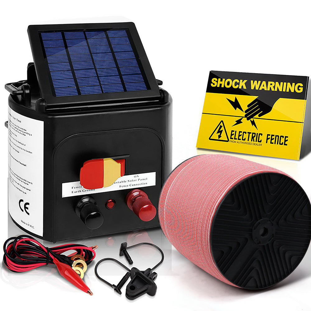 Giantz Fence Energiser 3KM Solar Powered Electric 2000M Poly Tape - view 7
