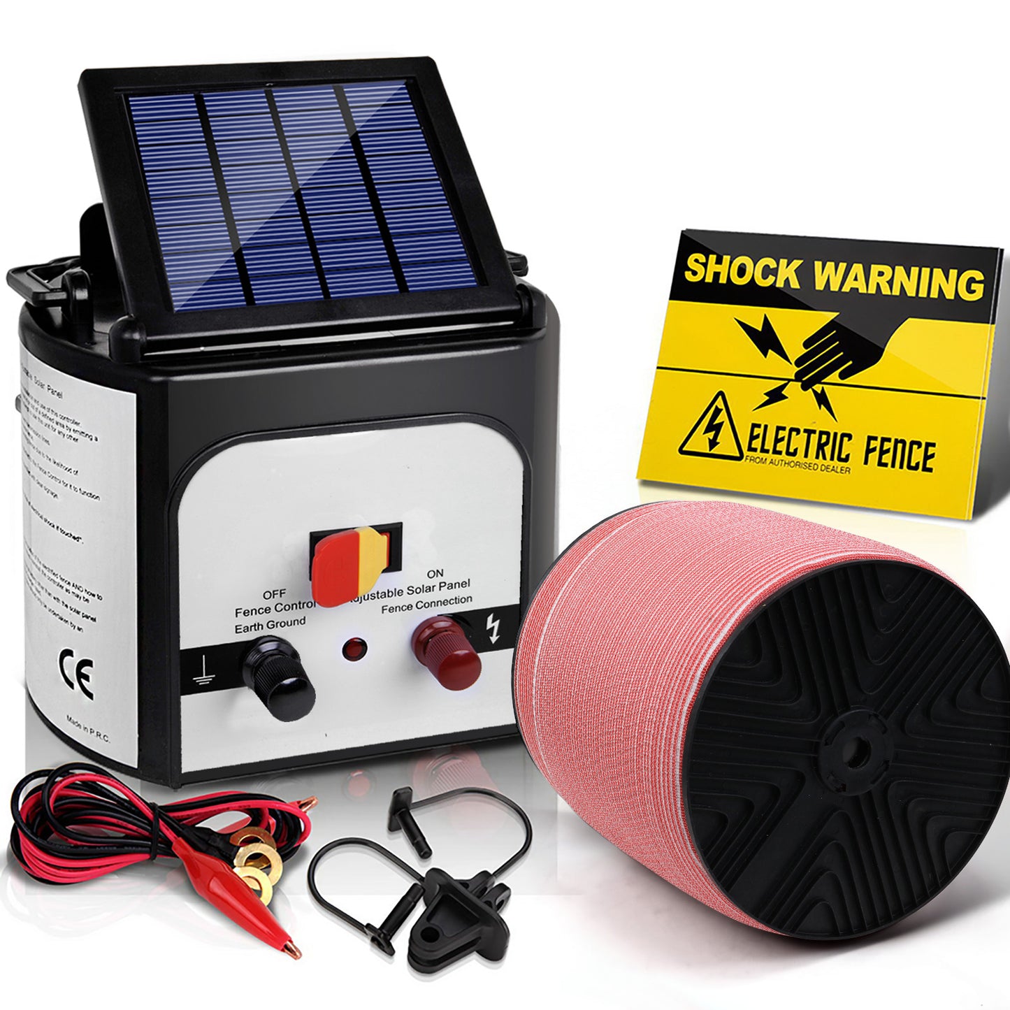 Giantz Fence Energiser 8KM Solar Powered Electric 2000M Poly Tape - view 7