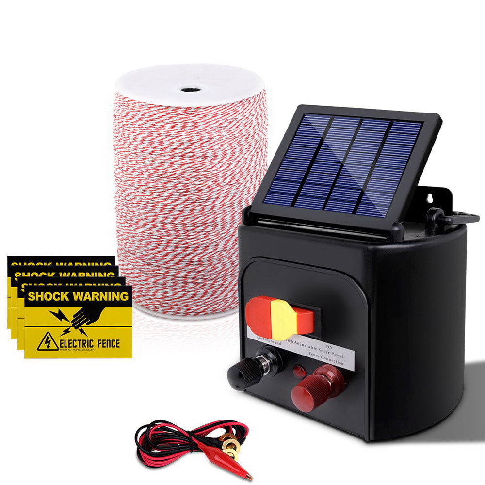 Giantz Fence Energiser 5KM Solar Powered Electric 2KM Poly Wire - view 7