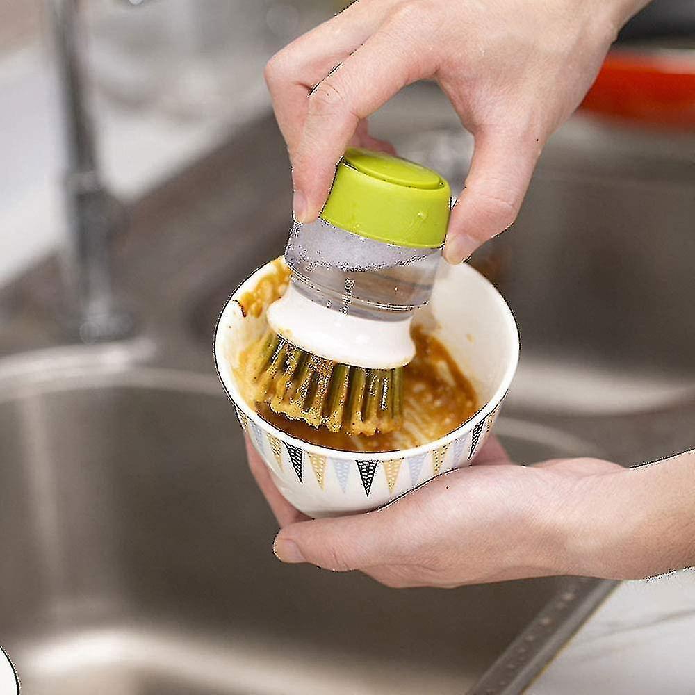 Palm Brush Upgraded,dish Brush Kitchen Soap Dispensing Brush With Storage Stand Dishes Mini Soap Liquid Brush For Kitchen Dish Pot Pan Sink - view 5