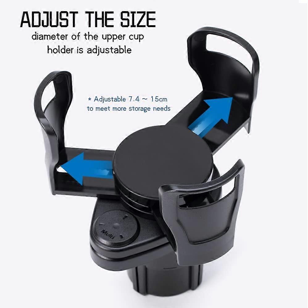 2-in-1 Car Cup Holder Expander - Adjustable Multifunctional Organizer for Travel Use - view 5