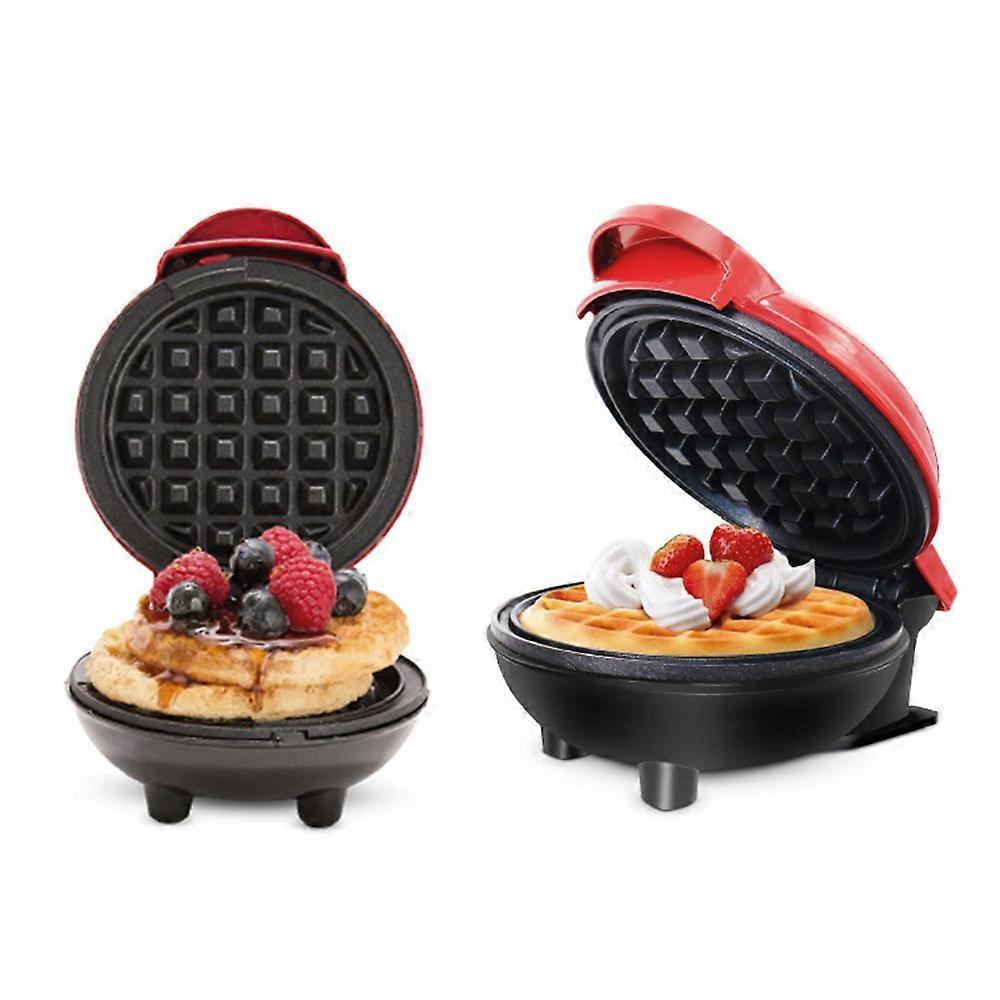 Mini Waffle Maker - Nonstick Round Red Waffle Machine for Parties, Babies & Holiday Treats - view 4