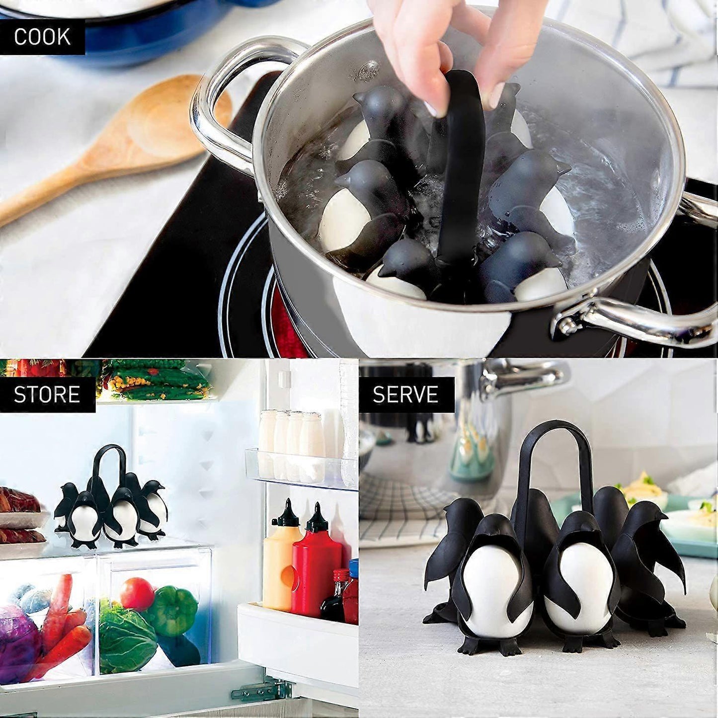 Penguin-Shaped 3-in-1 Boiled Egg Cooker, Premium Design - view 5