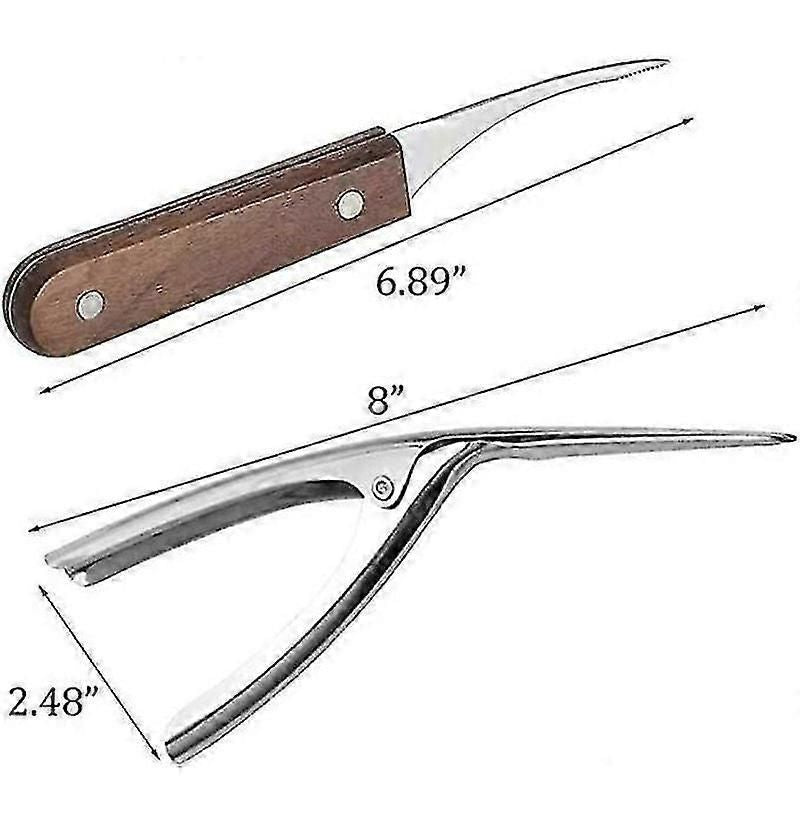 2pcs Stainless Steel Shrimp Cleaner & Deveiner - Wooden Handle, for Shrimp/Crayfish/Lobster - view 5