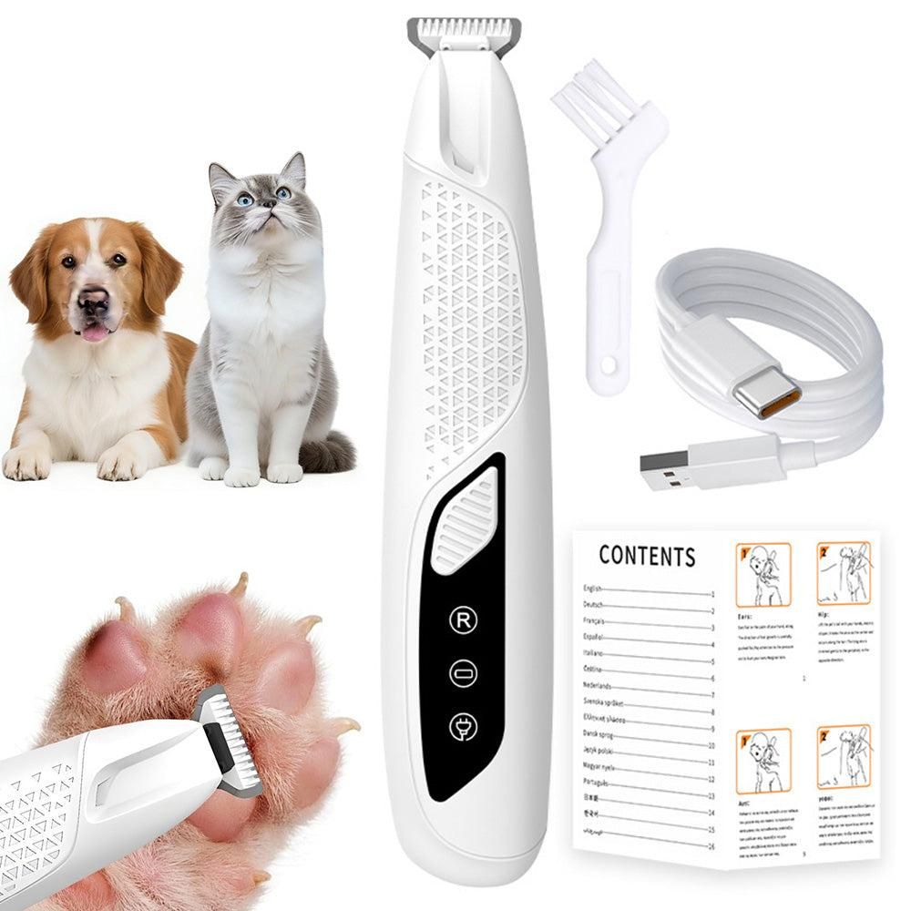Pet Hair Trimmer Electric Clipper Rechargeable with LED Light for Pets Blue - view 7