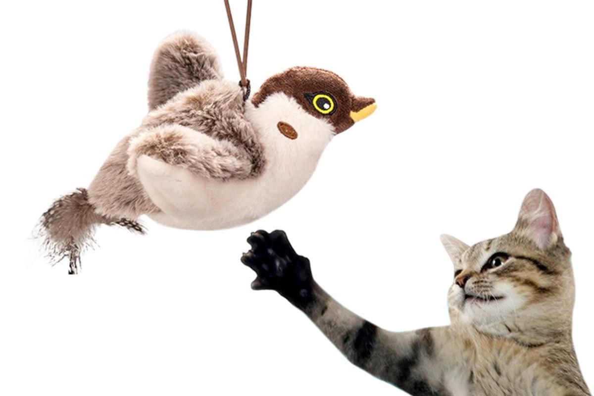 Interactive Cat Toy with Chirping Electronic Flying Bird for Indoor Cats - view 10