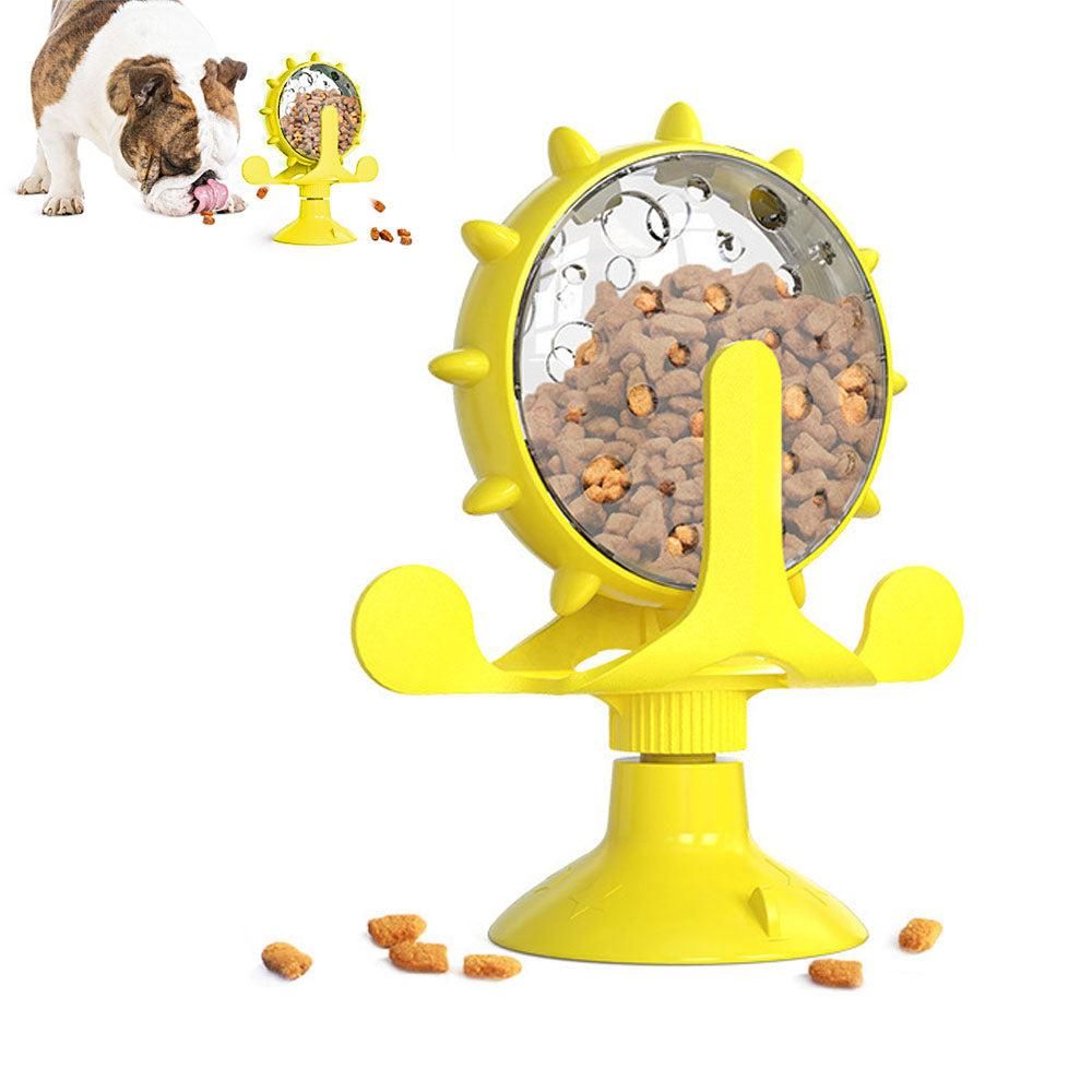 Interactive Pet Treats Dispenser Toy 360 Degrees Rotating Windmill Toy Slow Dog Cat Feeder Green - view 7