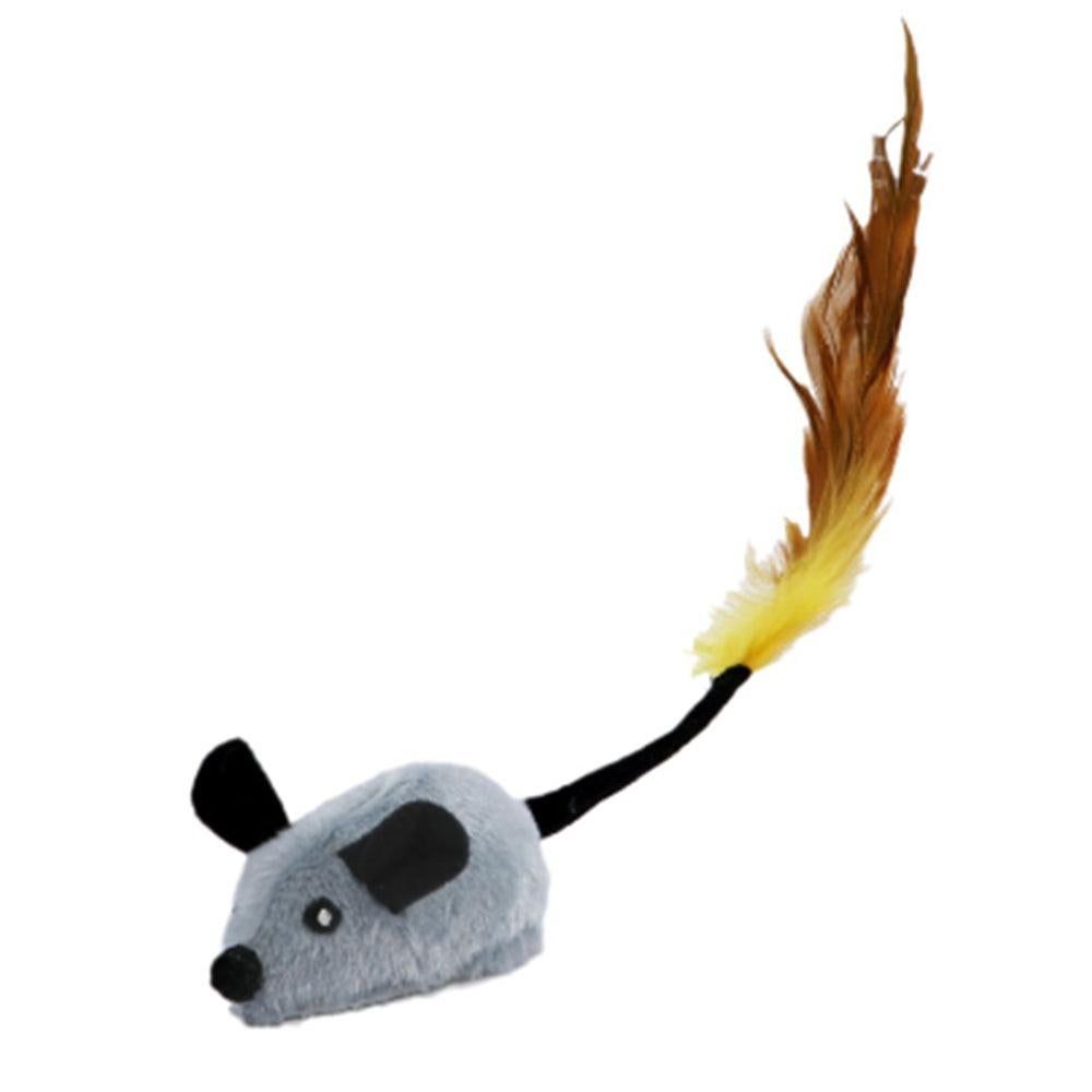 Squeaky Escaping Mouse Toy Light-up Auto Moving Rechargeable Interactive Cat Toy Grey - view 6
