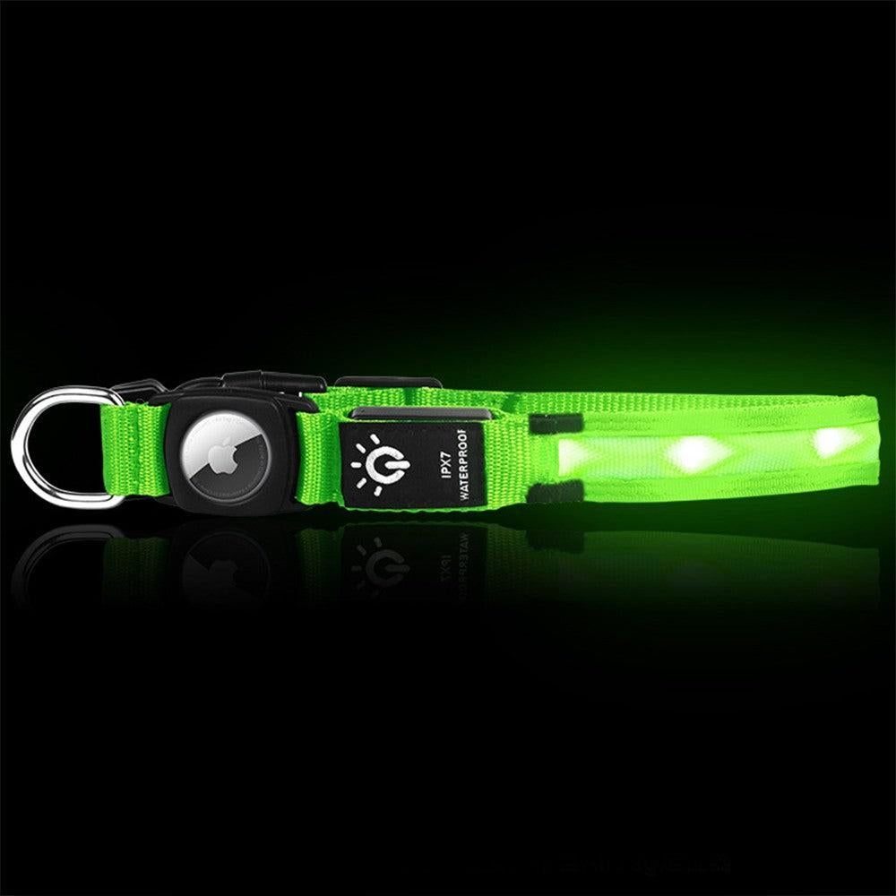 Luminous LED Pet Dog Collar Light-up USB Rechargeable Dog Collar Green - L - view 5