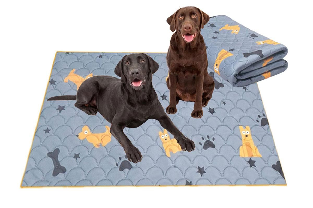 2Pcs Washable Pet Dog Training Pee Pad Reusable Absorbent Cushion Pet Pee Mat-Light Gray S - view 5