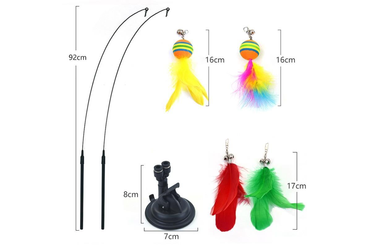 20Pcs Interactive Cat Wand Toys with Feather Replacements for Cats Play and Exercise - view 10