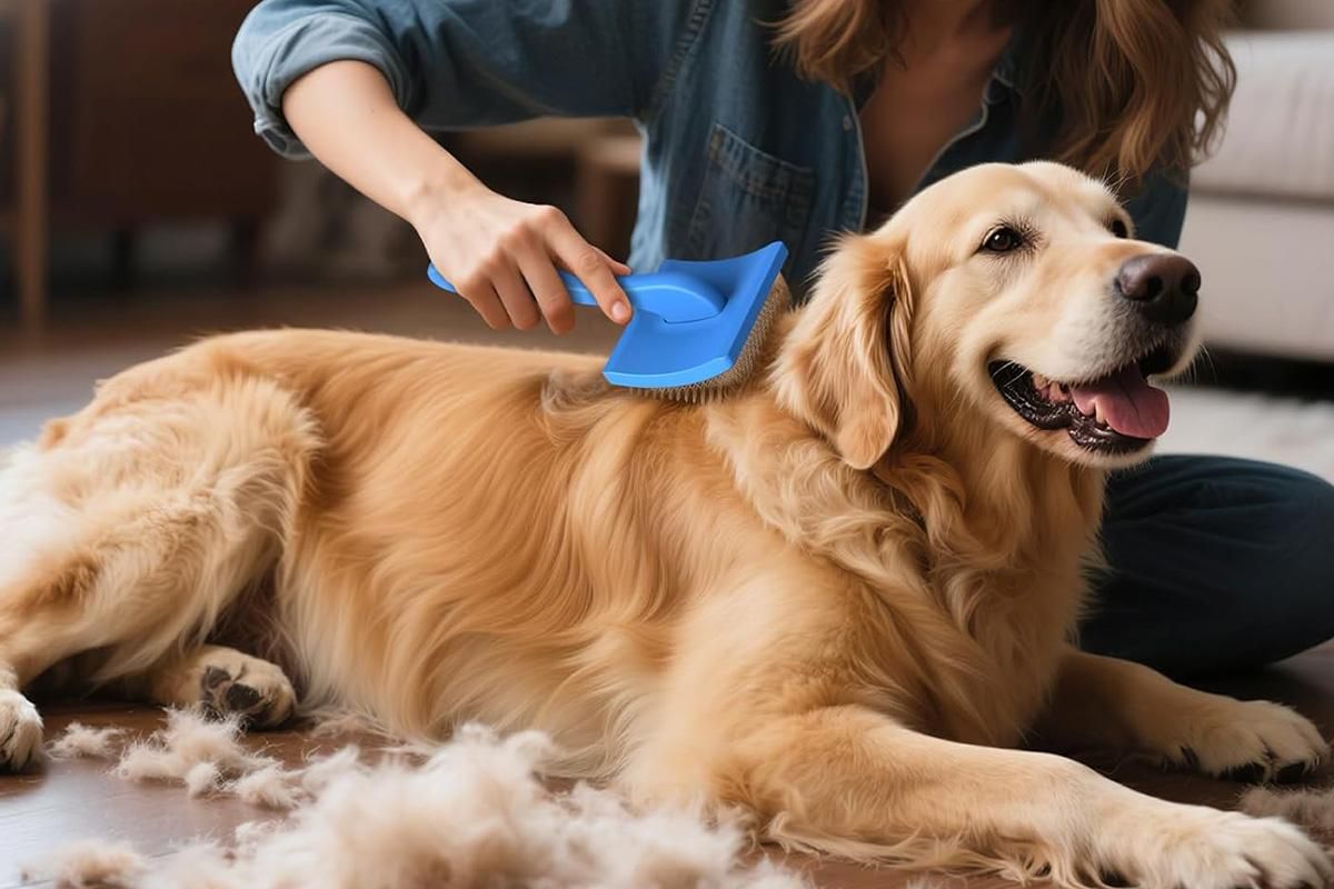 2Pcs Dog Slicker Brush & Comb Set for Grooming Detangling & Hair Removal-Blue - view 4