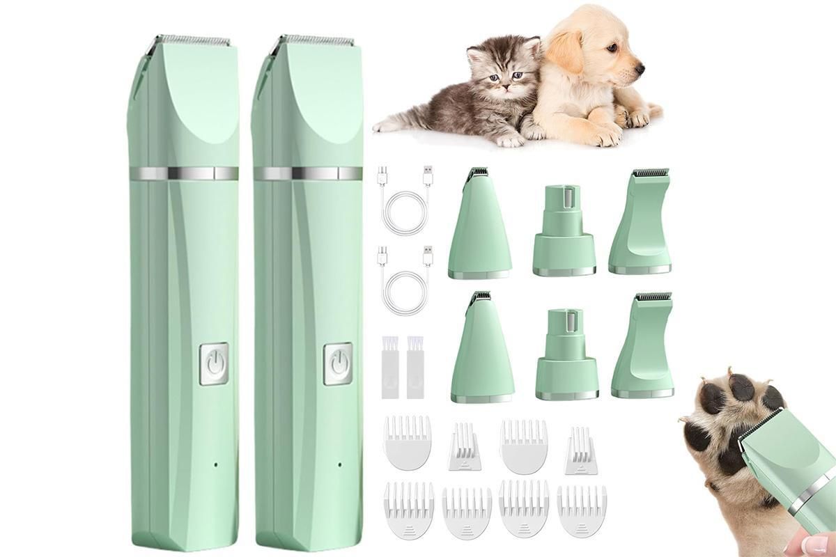 Professional Pet Cat Dog Clipper Grooming Kit Pet Hair Trimmer Electric Shaver-White - view 6
