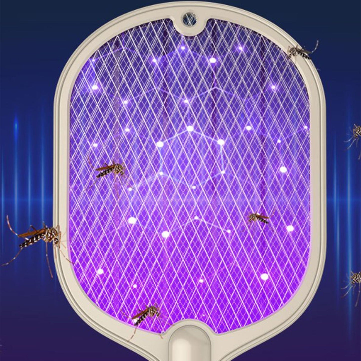 Electric Fly Swatter USB Charging 2 in 1 Fly Killer Racket with 3 Layer Mesh for Home Use White - view 10