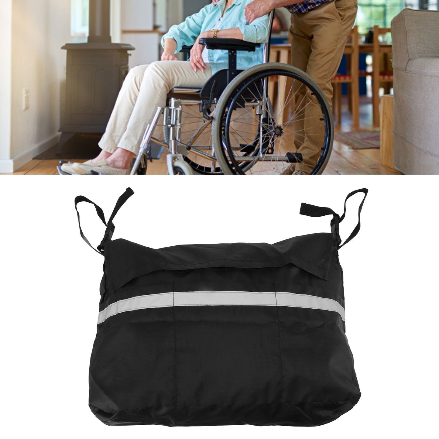Walker Pouch Bag Polyester Foldable Wheelchair Backpack Carry Bag for Seniors Elderly - view 10