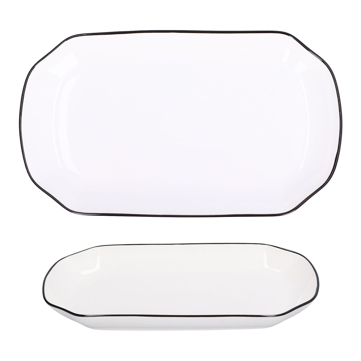 12in Dinner Plate Dish 550ml White Ceramic Noodle Soup Fish Plate Kitchen Tableware for Restaurant - view 10