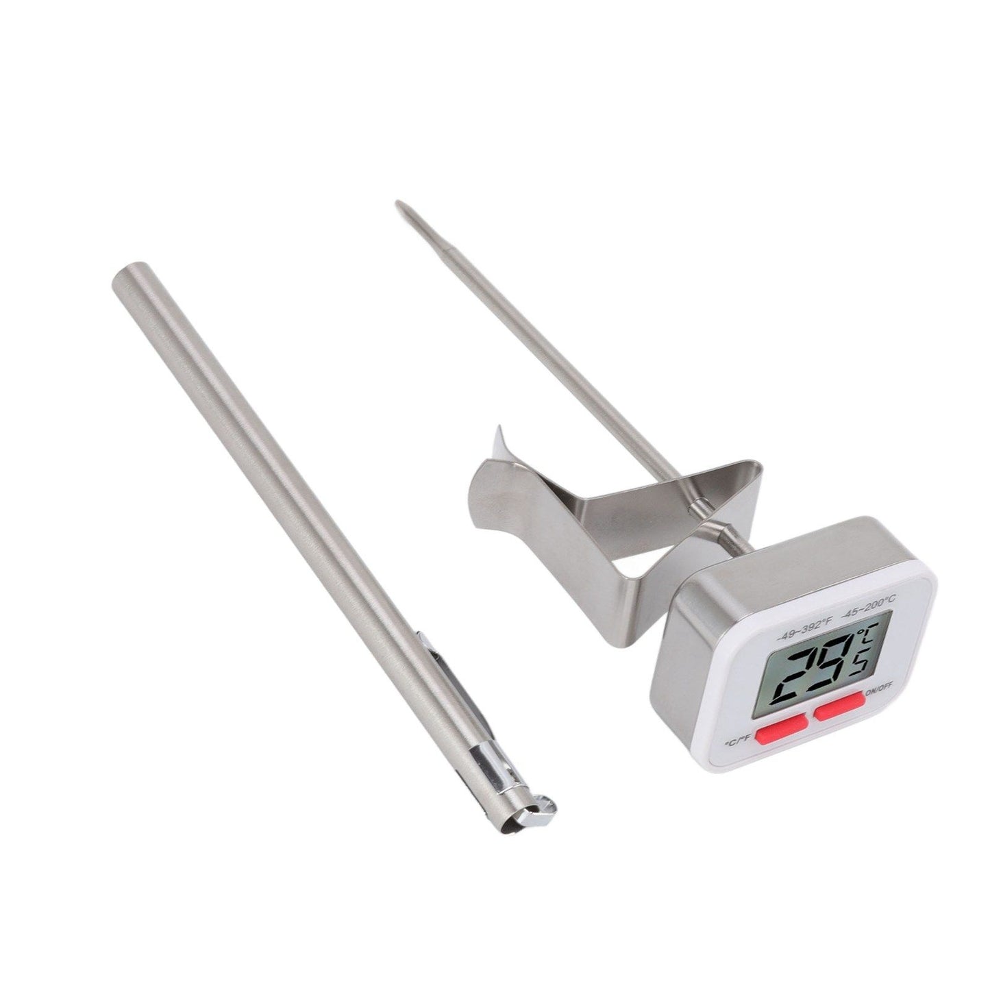 Food Thermometer Regulable Clip Large Display Screen Detachable Stainless Steel White Kitchen Thermometer - view 10