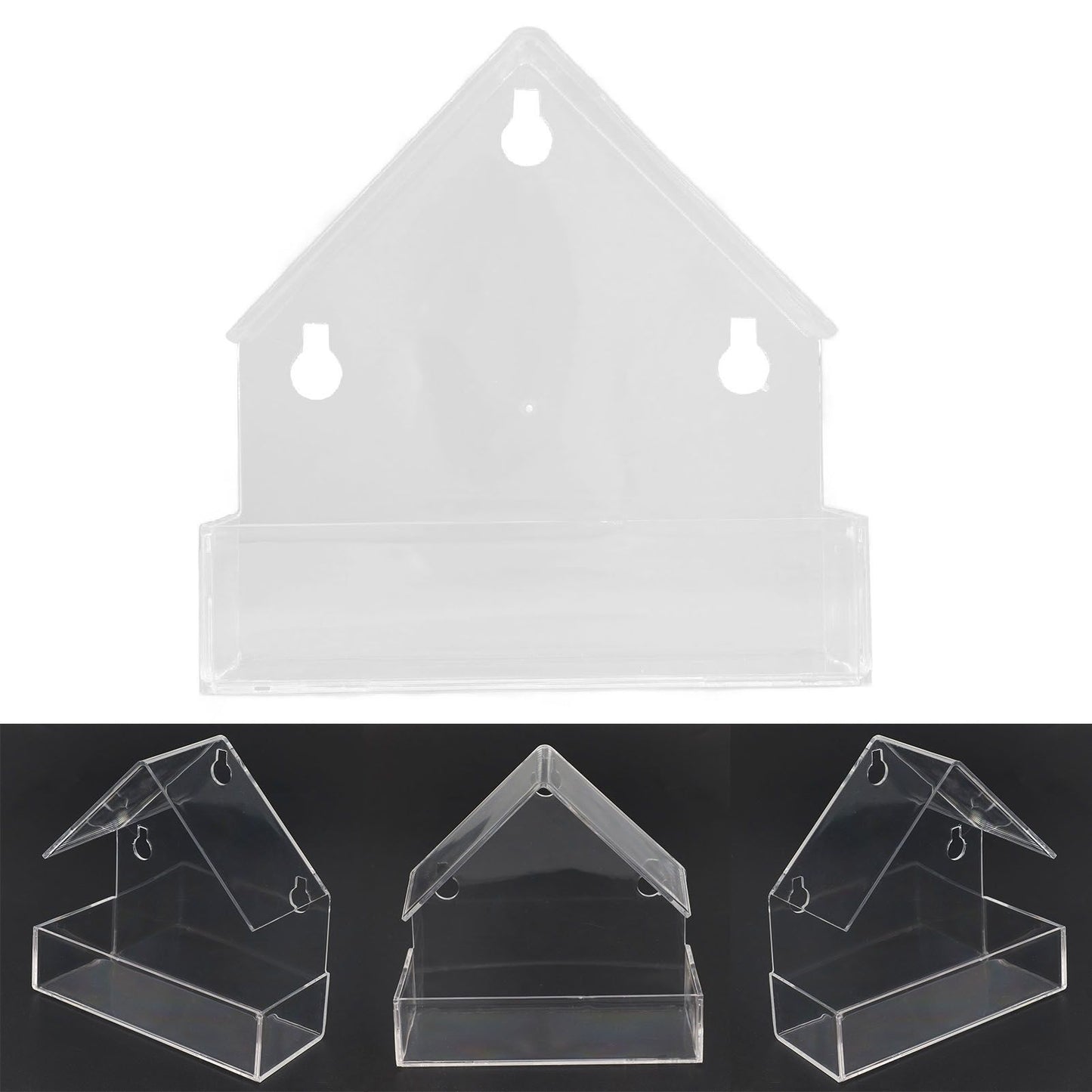 Window Bird Feeder with Suction Cup Window Acrylic Bird Feeding House Tray for Farm Garden - view 10