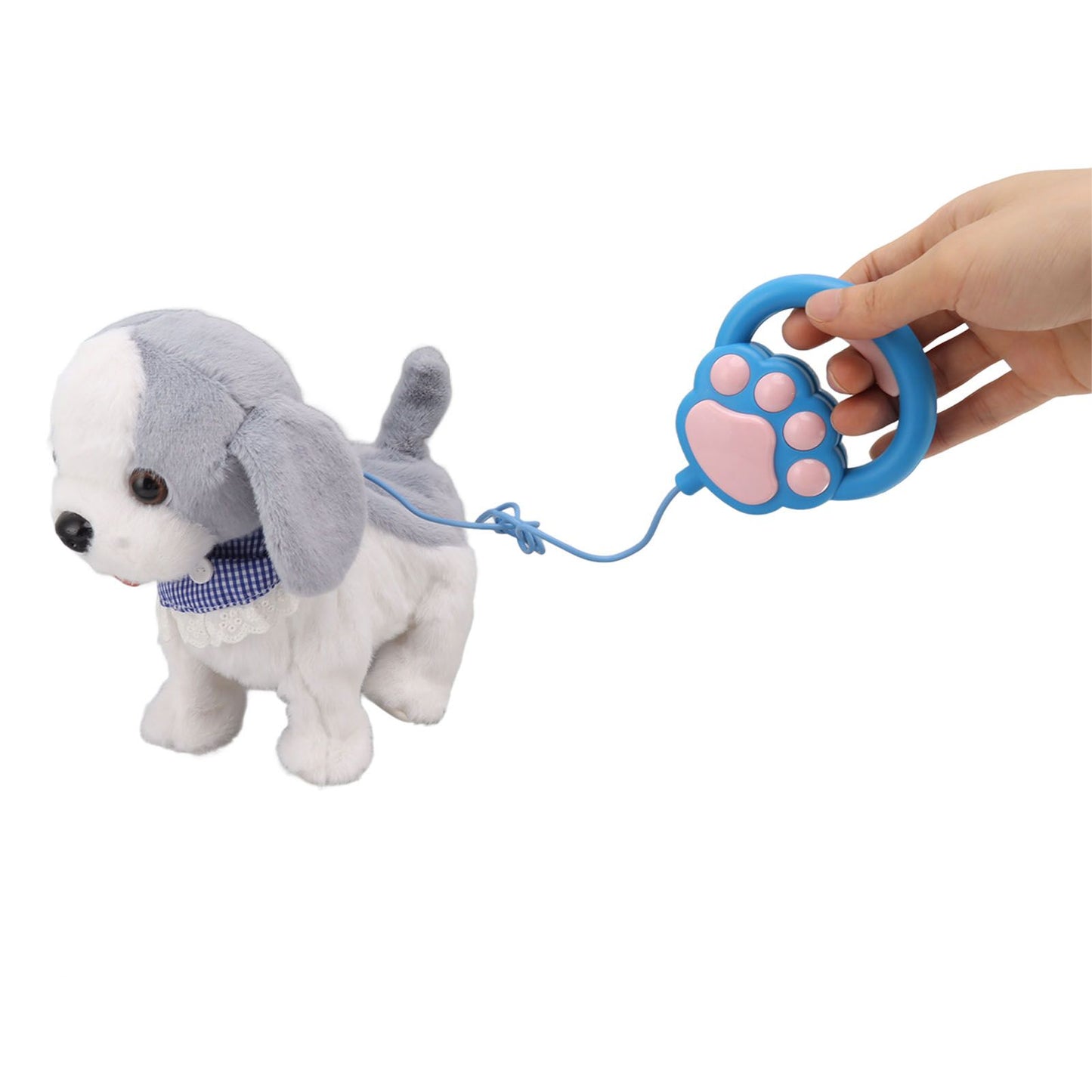 Walking and Barking Puppy Dog Toy Interactive Dancing Electronic Plush Pet with Remote Control Leash for Kids Grey - view 10