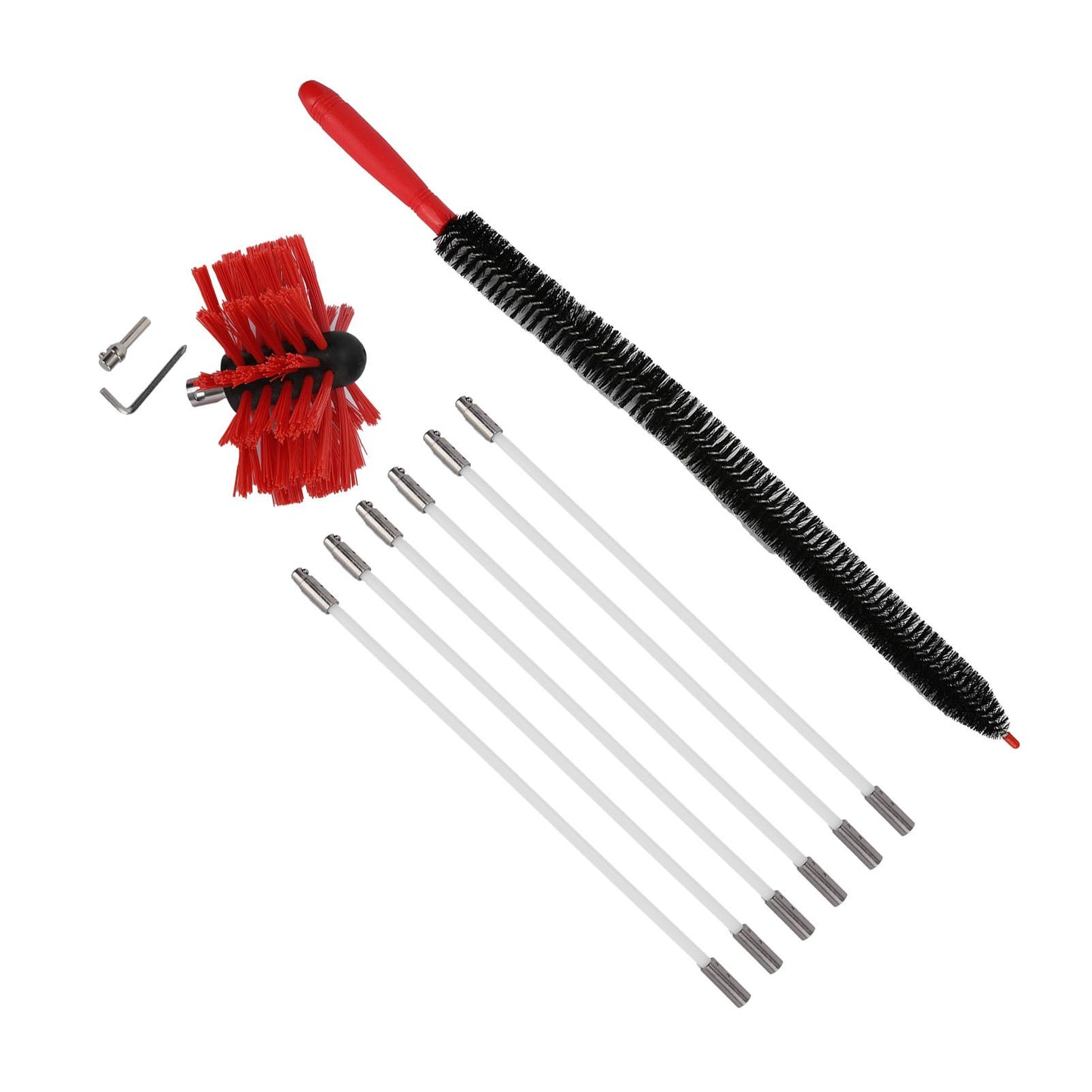 Chimney Brush Press Type Durable Nylon Soft Durable Small Size Inner Wall Cleaning Brush(Black New 410mmx 6 Rod A HEX Pole) - view 10