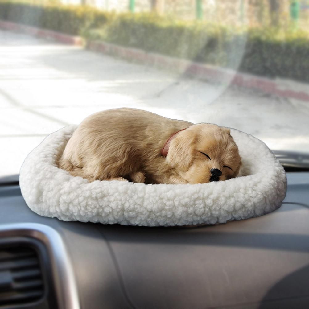 Realistic Sleeping Dog Toy Breathing Dog Stuffed Animal Doll with Mat Plush Toys for Children Home Ornament - view 6