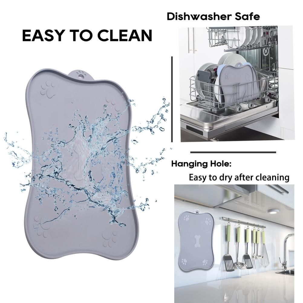 Pet Placemat for Dog and Cat Waterproof Silicone Pet Feeding Pad Non Slip Rollable Mat for Prevent Food and Water Overflow - view 7