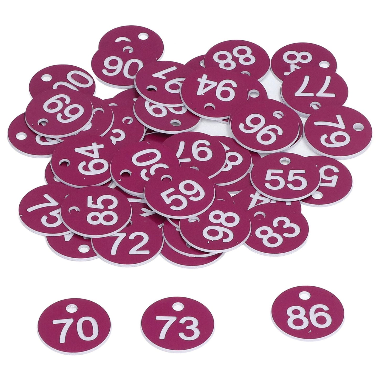50Pcs Numbered Label Round Simple Beautiful Beehive Tag Breeding Supplies for Beekeeping Animal Husbandry Numbers 51 to 100 Purple - view 10