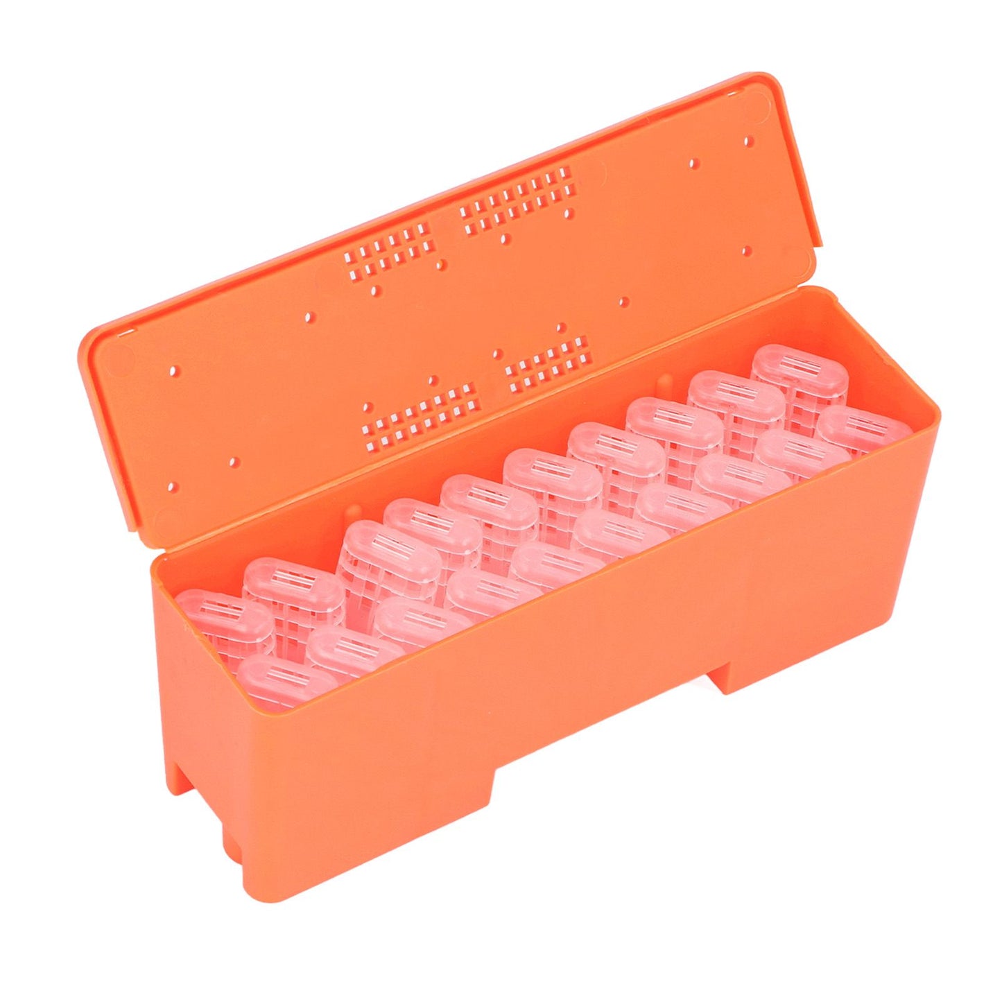 King Cage Transport Box with 20Pcs Queen Bee Rearing Cages Transparent King Cage Beekeeping Tools - view 10