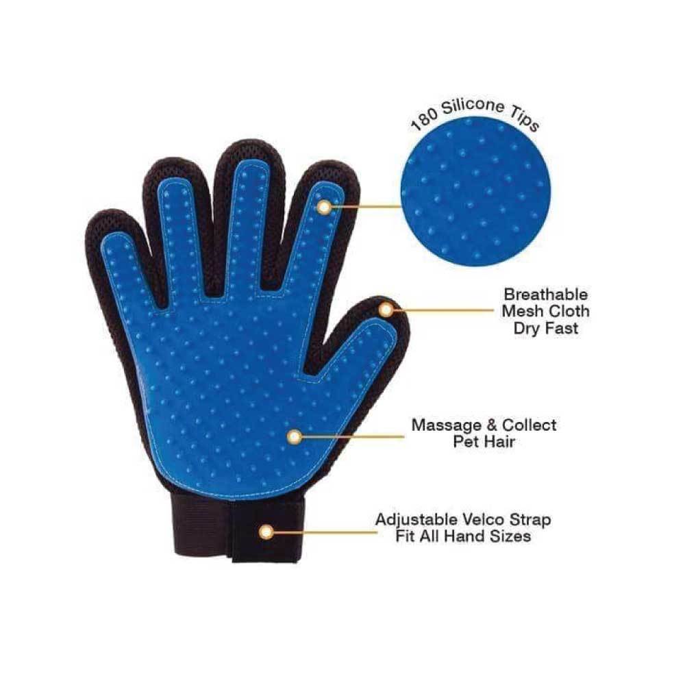 2in1 Pet Deshedding and Massage Glove - Dog or Cat Hair Grooming Right Hand Mitt - view 5