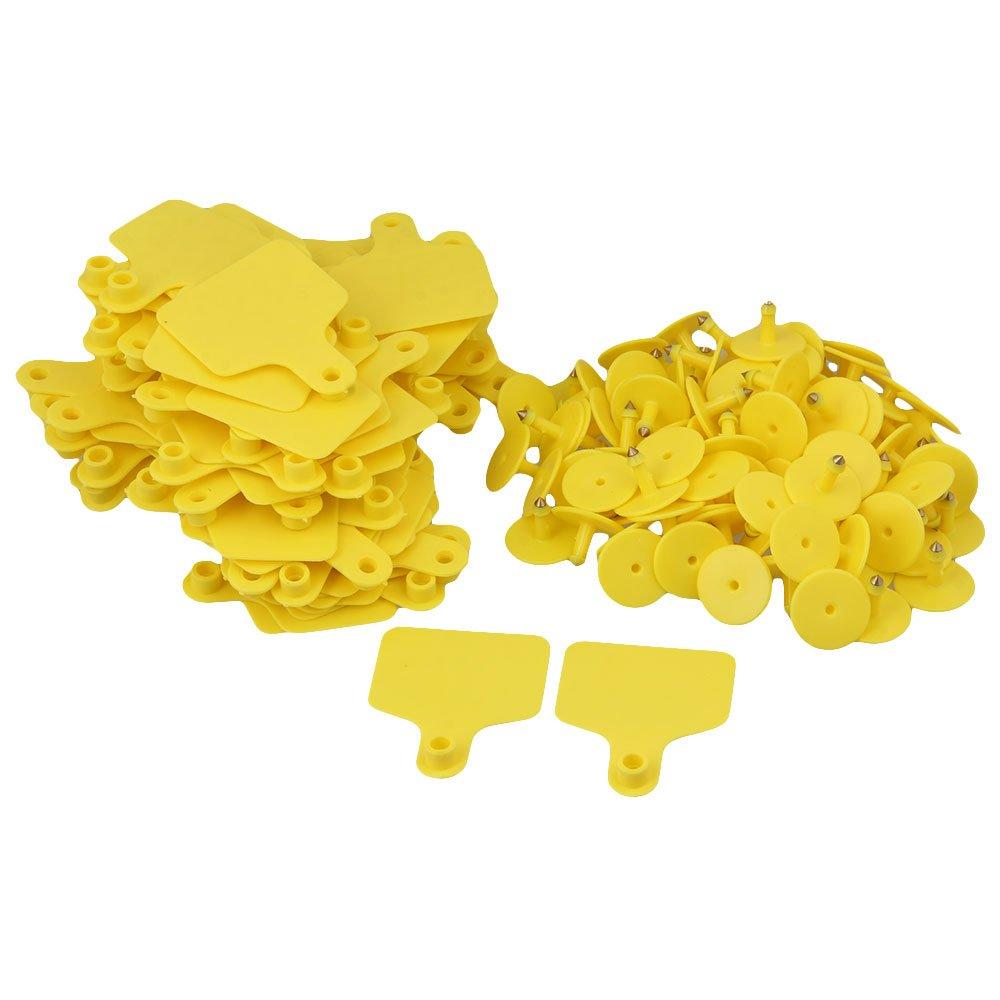 100x Cattle Ear Tags 6x7cm Set - Medium Yellow Blank Cow Sheep Livestock Label - view 4