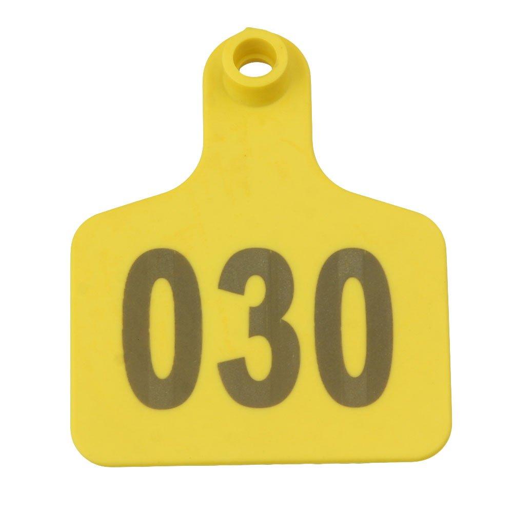 1-100 Cattle Number Ear Tag 6x7cm Set -Medium Yellow Cow Sheep Livestock Label - view 4