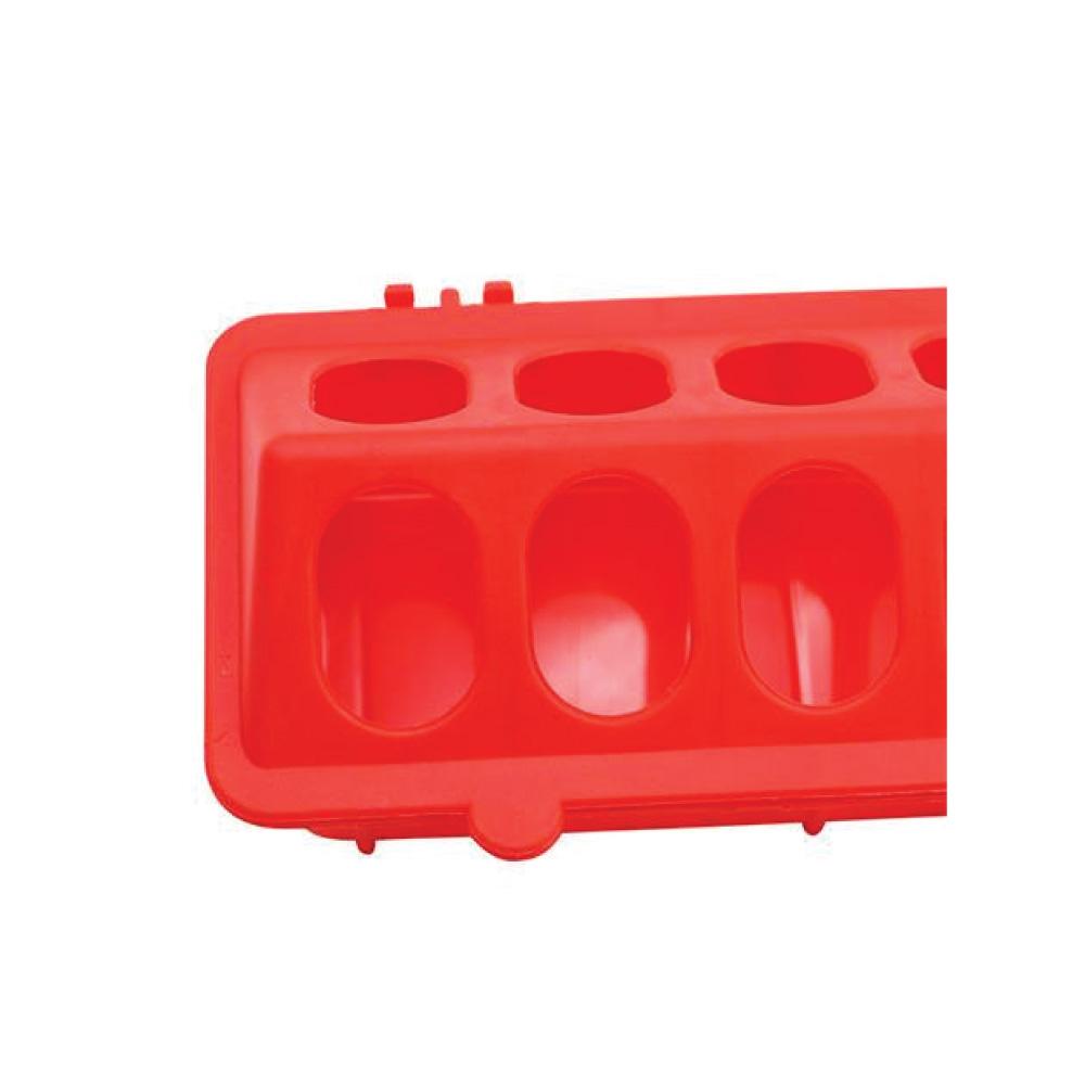 50cm Long Poultry Feeder Chicken Feeding Trough Red Plastic Flip Top Container - view 5